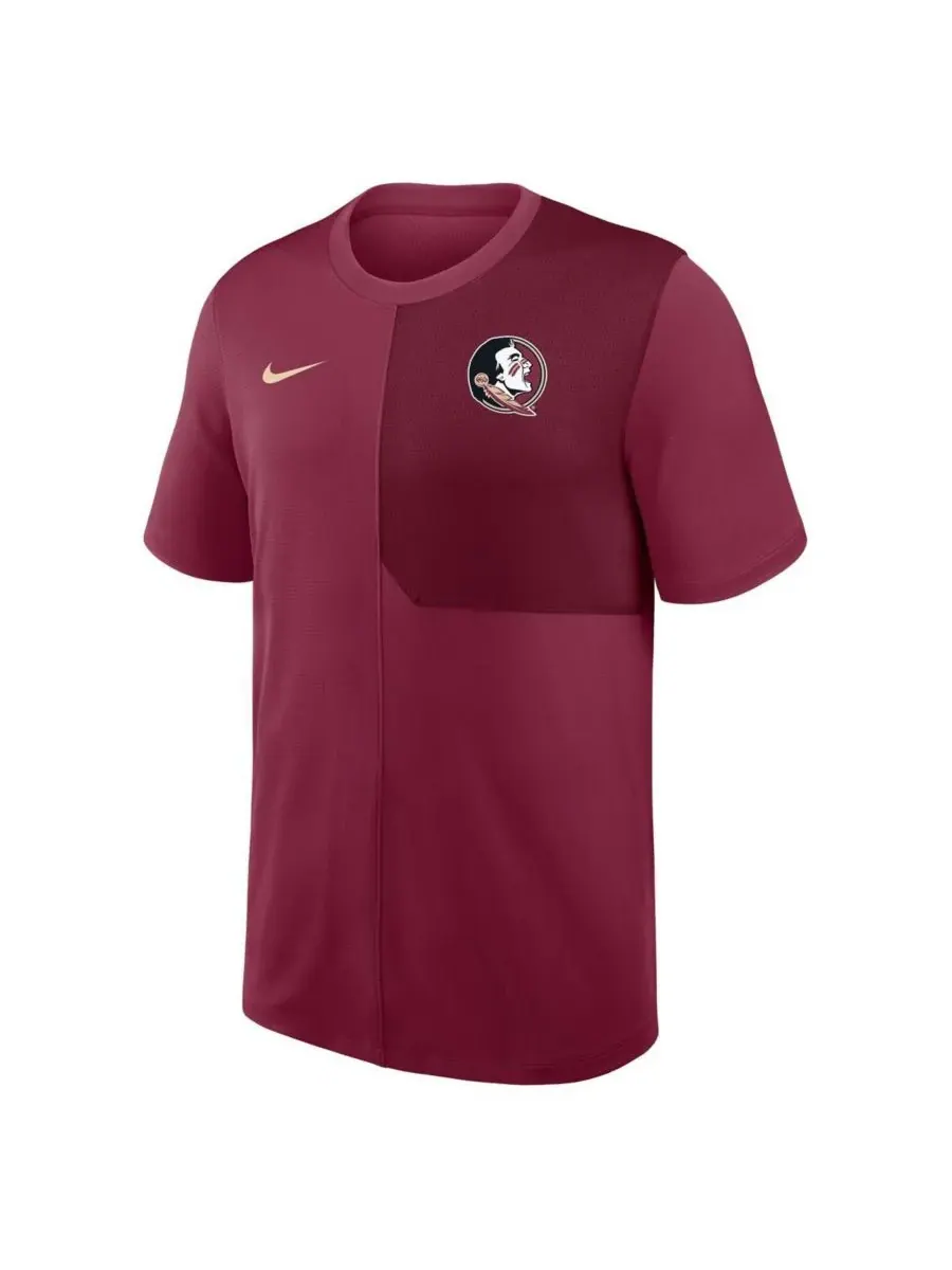 Мужская футболка Garnet Florida State Seminoles 2025 Sideline UV Performance Coach T-Shirt Nike — изображение 2 из 3, гранат