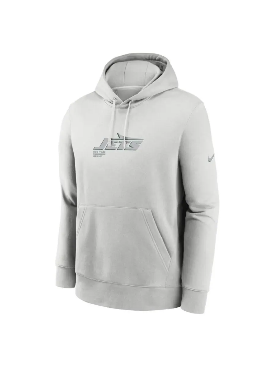 Nike Мужская серая толстовка с капюшоном New York Jets Edge Pack из французской махровой ткани — изображение 2 из 4, серый