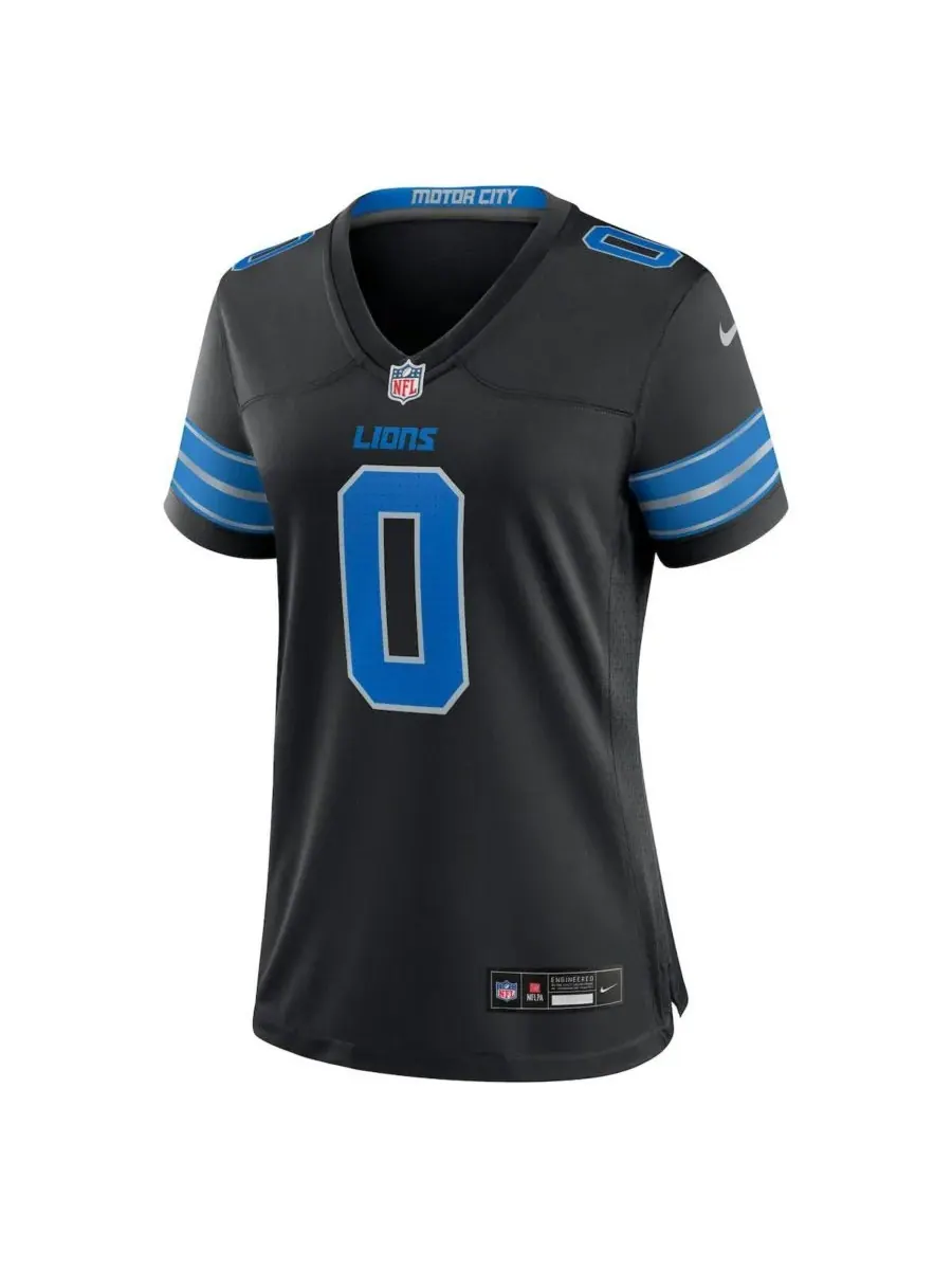 Nike Женская черная футболка Джамира Гиббса, запасного игрока команды Detroit Lions (второй матч) — изображение 3 из 3