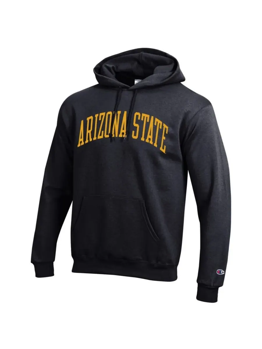 Champion Мужская черная флисовая толстовка с капюшоном Arizona State Sun Devils Basic Arch — изображение 2 из 3, черный