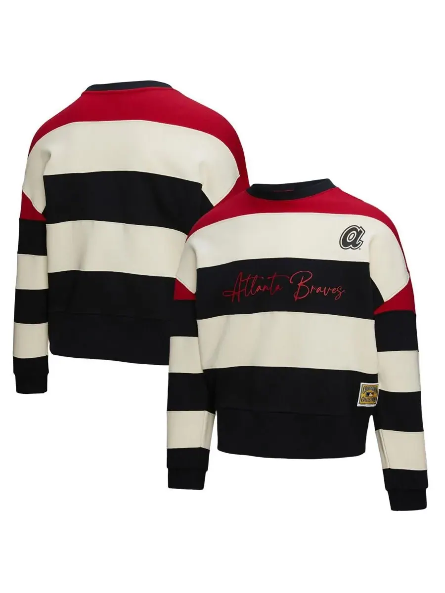 Mitchell & Ness Женская красно-черная толстовка из флиса с символикой команды Atlanta Braves из