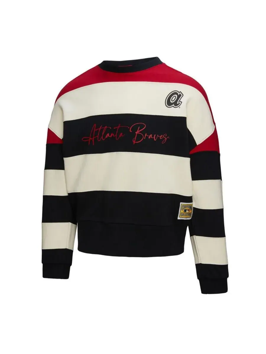 Mitchell & Ness Женская красно-черная толстовка из флиса с символикой команды Atlanta Braves из — изображение 4 из 5