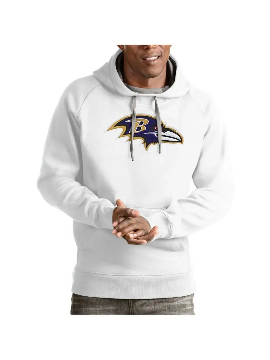 Antigua Мужская белая толстовка с капюшоном Baltimore Ravens Victory