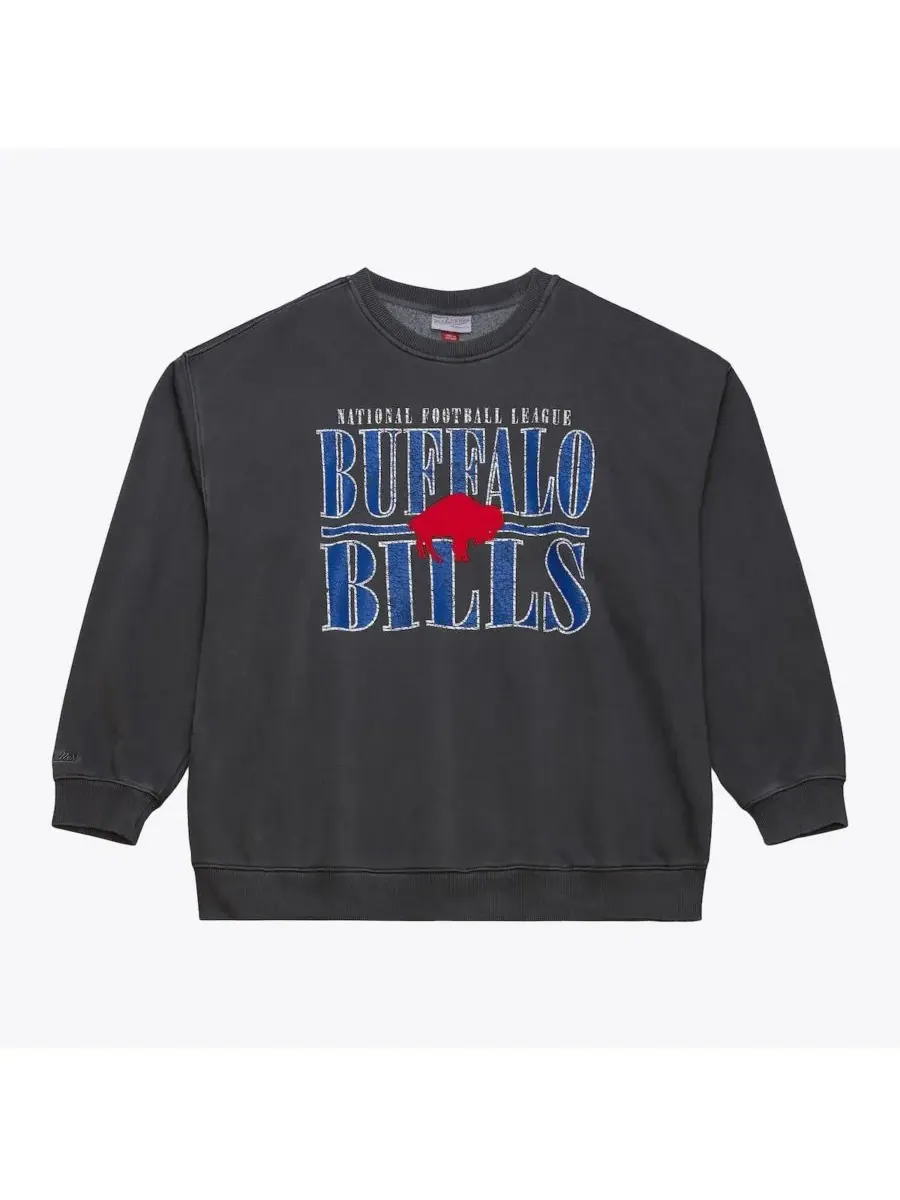 Mitchell & Ness Мужская черная толстовка с логотипом Buffalo Bills Downtown Crew