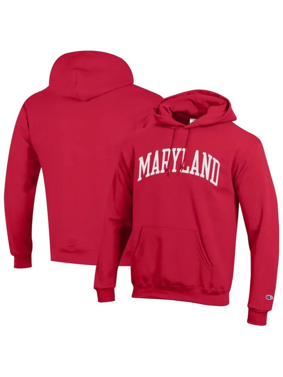 Champion Мужская красная толстовка с капюшоном Maryland Terrapins Basic Arch из флиса
