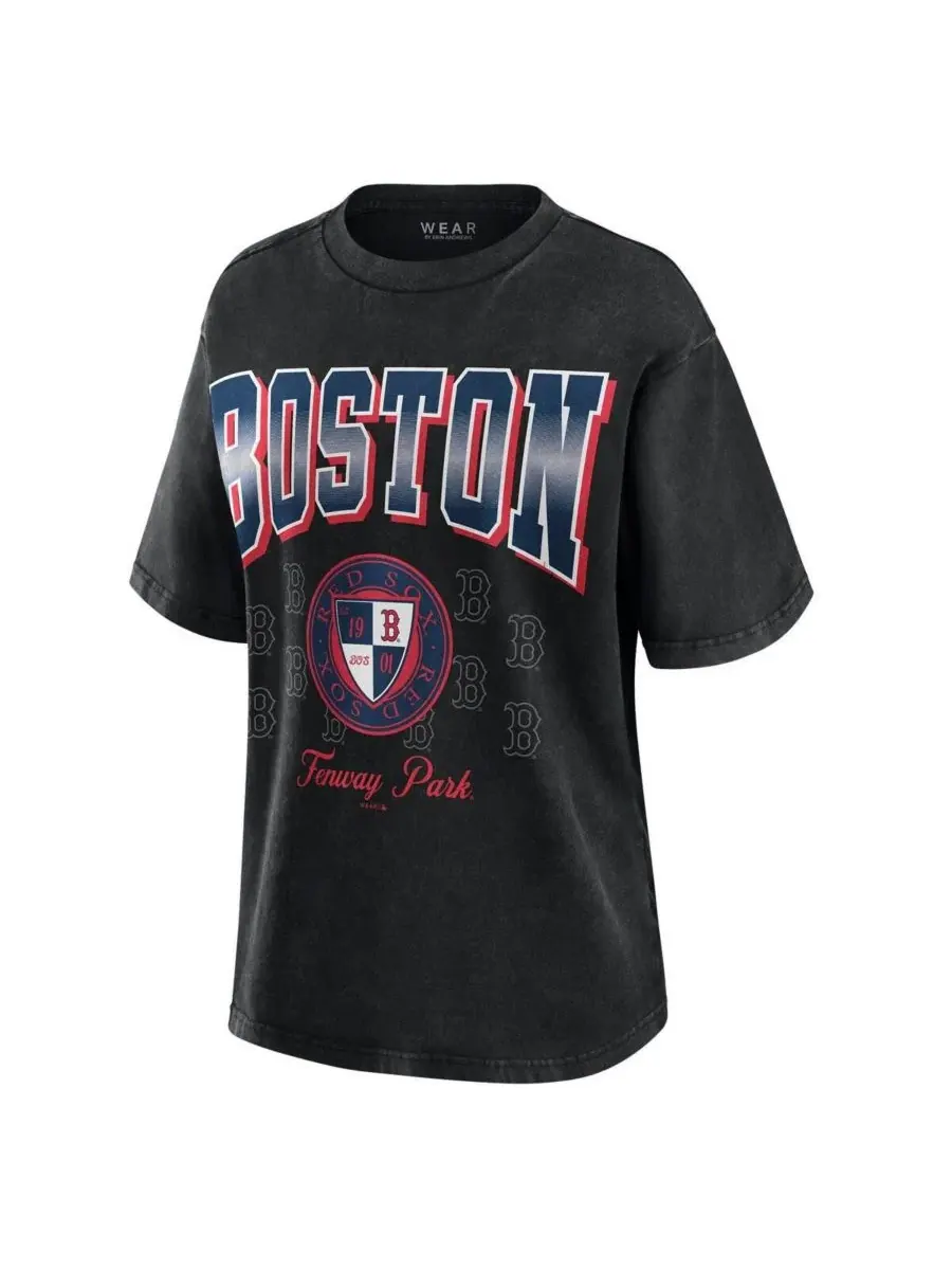 Футболка оверсайз с принтом Boston Red Sox WEAR by Erin Andrews — изображение 2 из 3, черный