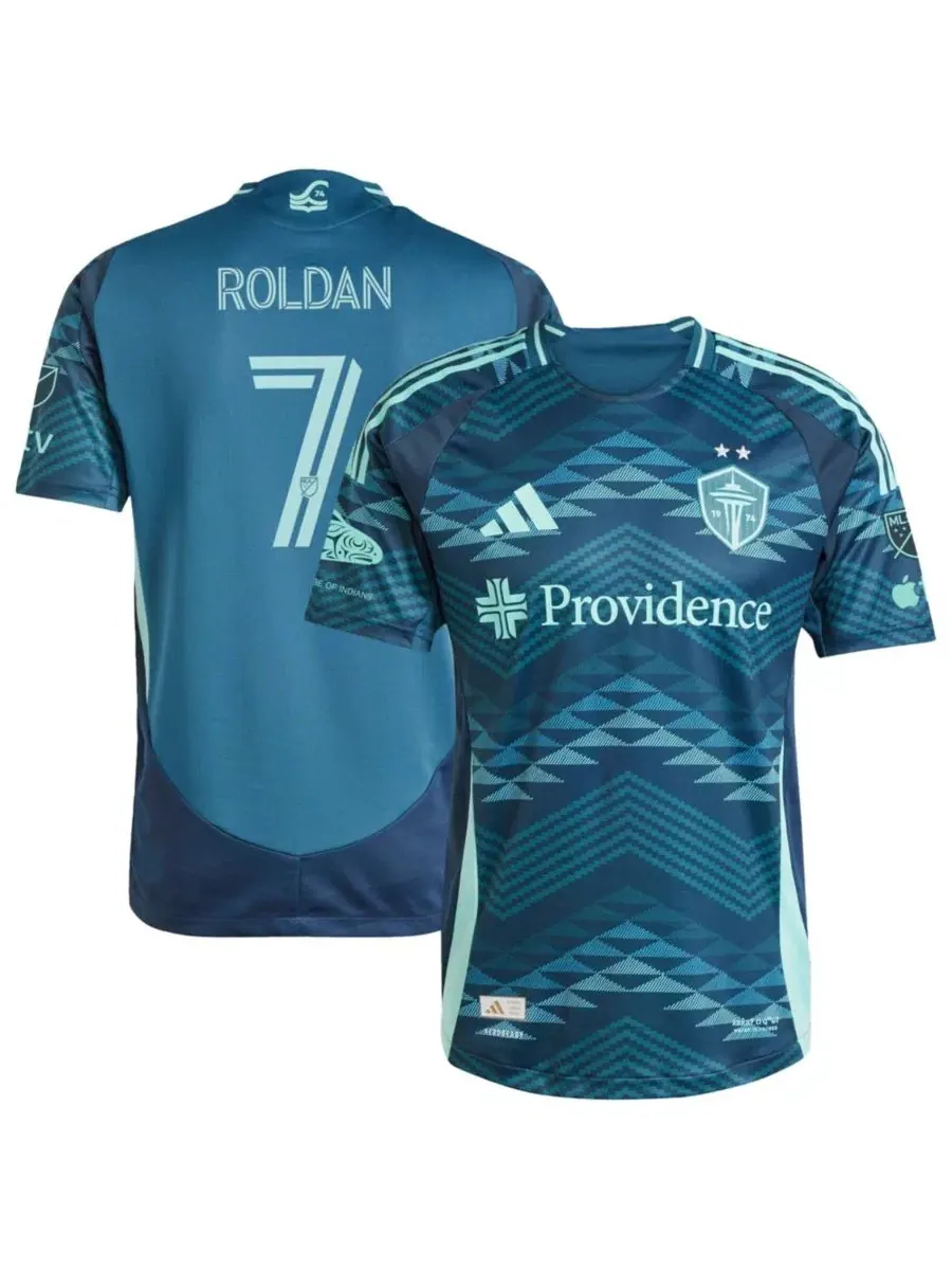 Футболка с коротким рукавом Cristian Roldan 2025 The Salish Sea Kit On-Field Authentic Jersey adidas