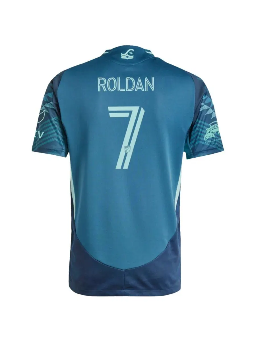 Футболка с коротким рукавом Cristian Roldan 2025 The Salish Sea Kit On-Field Authentic Jersey adidas — изображение 2 из 3
