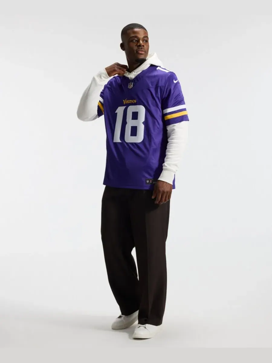 Мужская футболка с длинным рукавом Justin Jefferson Purple Nike — изображение 2 из 5, фиолетовый