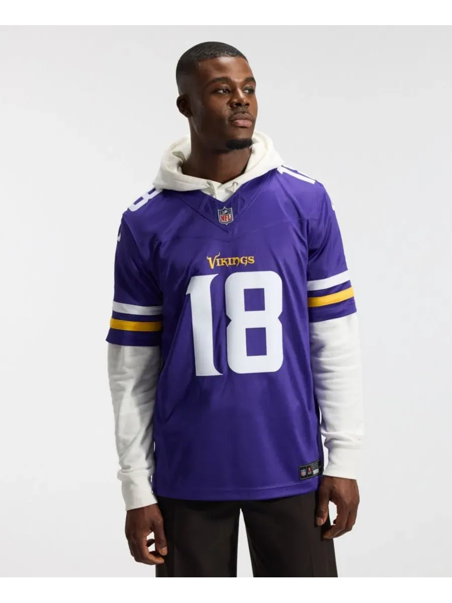 Мужская футболка с длинным рукавом Justin Jefferson Purple Nike — изображение 4 из 5, фиолетовый