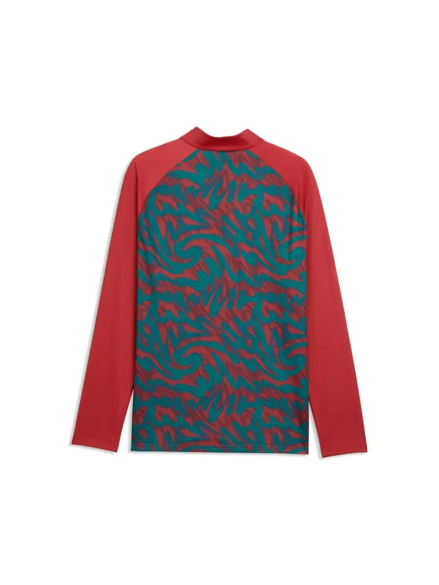 Лонгслив с длинным рукавом Red Portugal National Team Pre-Match Quarter-Zip Puma — изображение 5 из 5, красный зеленый