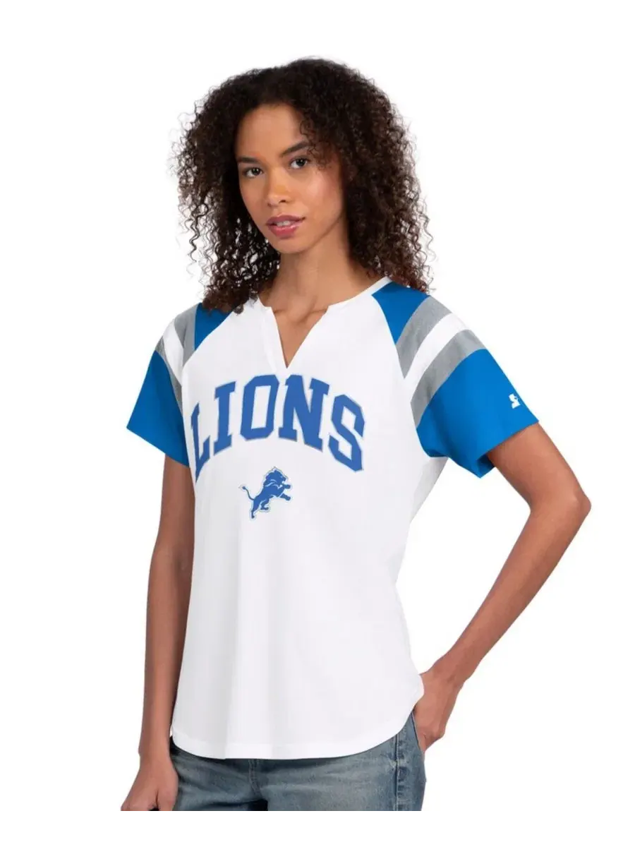 Футболка с ромбовидным вырезом Game On Detroit Lions Starter