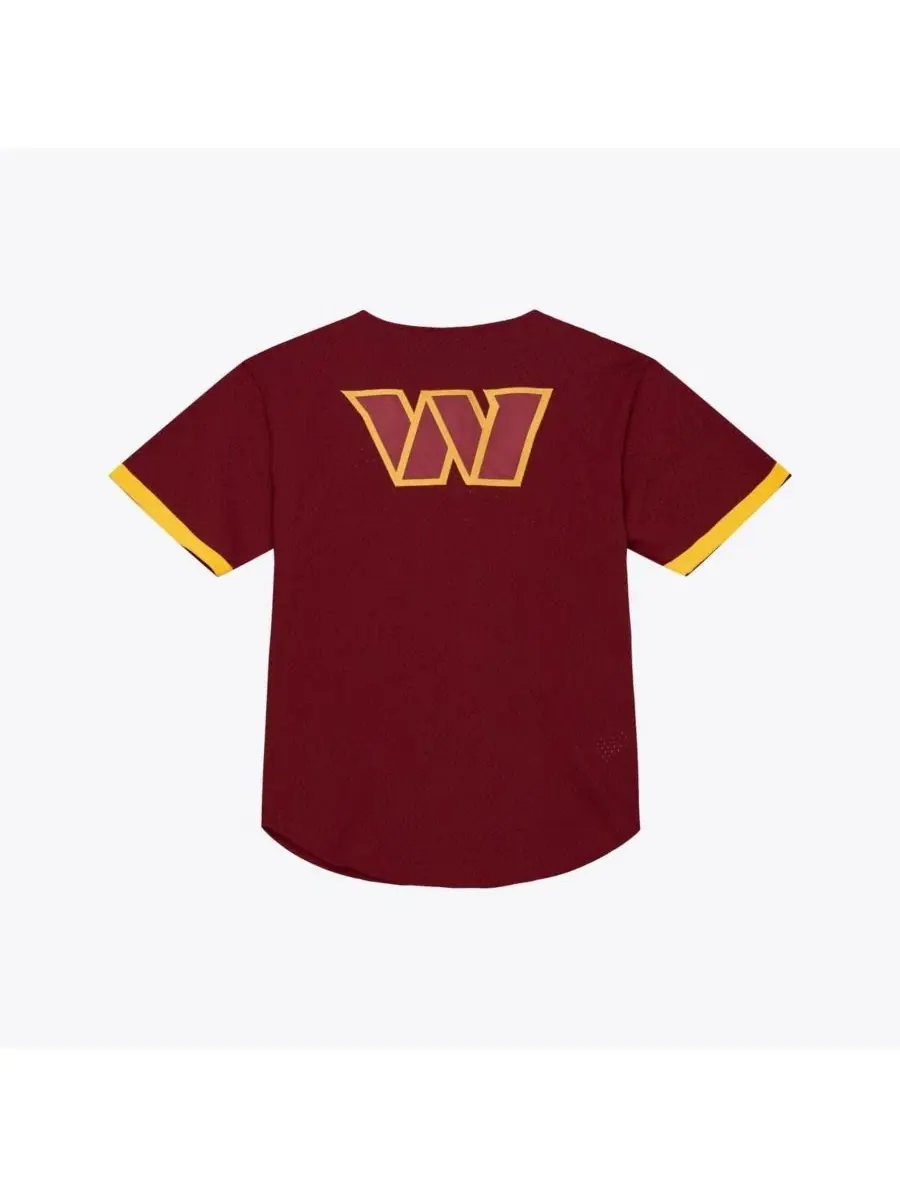 Футболка с полной застежкой на пуговицы, с сетчатой тканью, Washington Commanders Mitchell & Ness — изображение 2 из 5