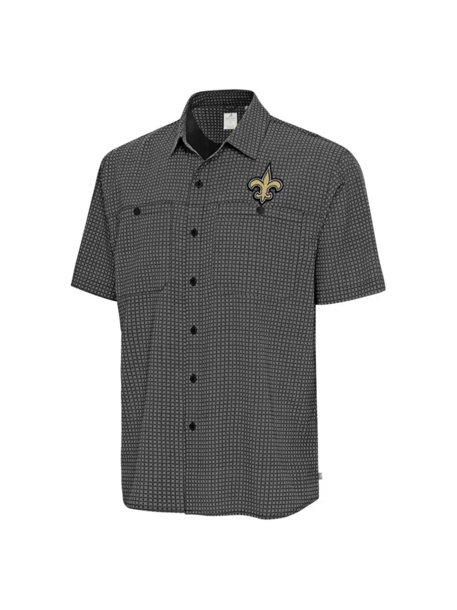 Рубашка с принтом Mosaic Button-Up Antigua — изображение 2 из 3, черный