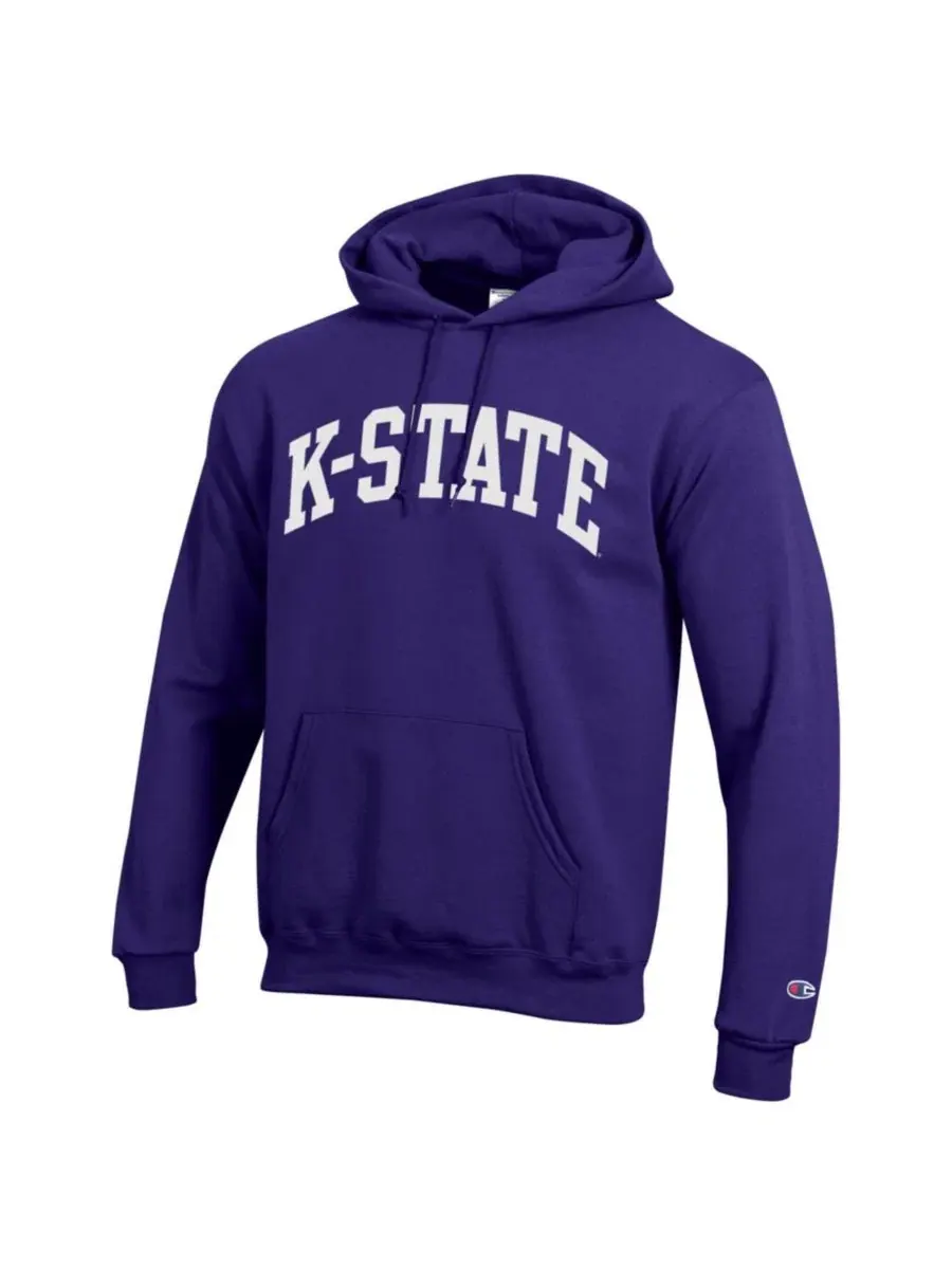 Худи с капюшоном Champion Kansas State Wildcats Basic Arch Fleece — изображение 2 из 3, фиолетовый