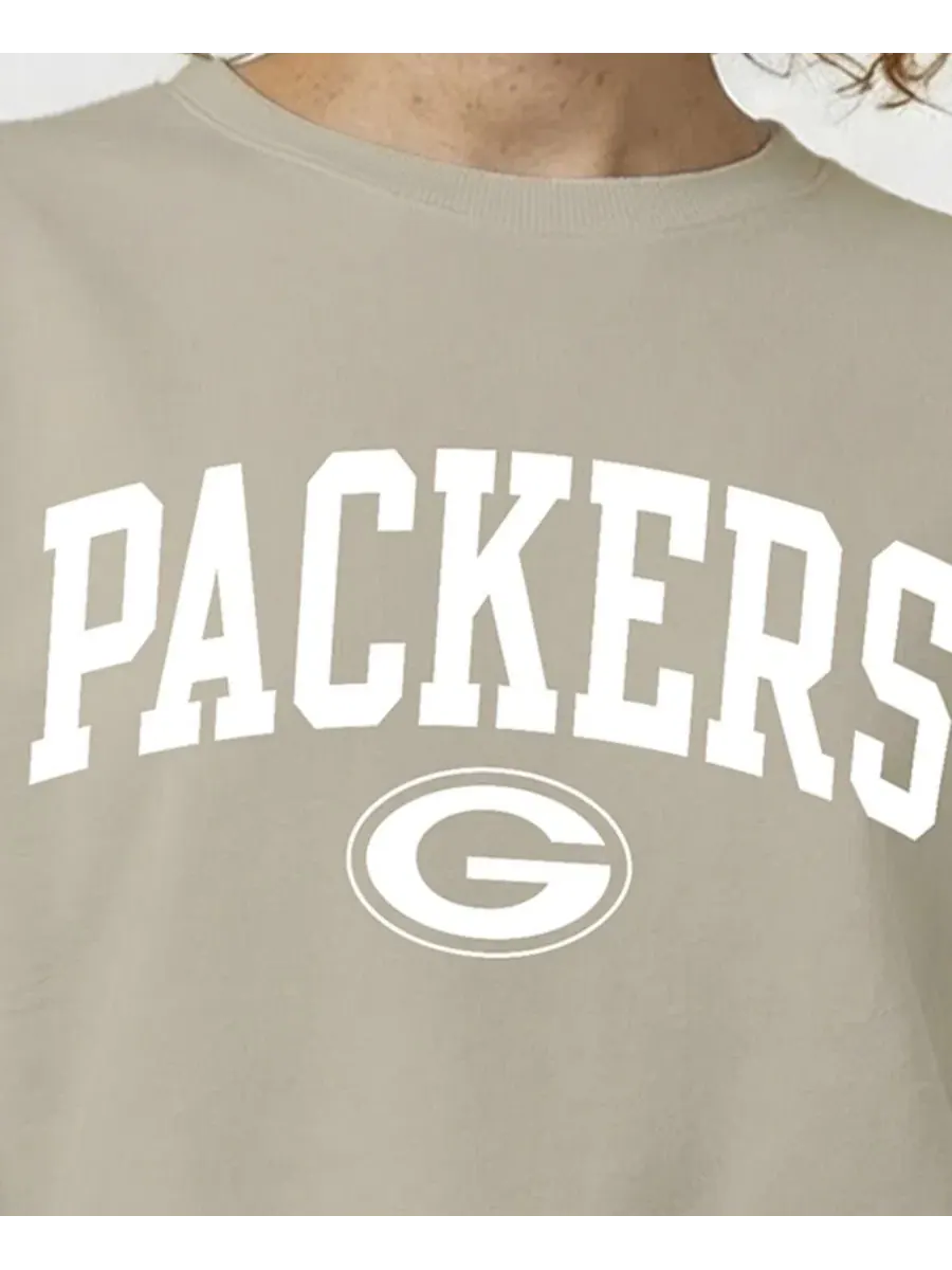 Толстовка женская флисовая с принтом Green Bay Packers Champion — изображение 5 из 5, коричневый