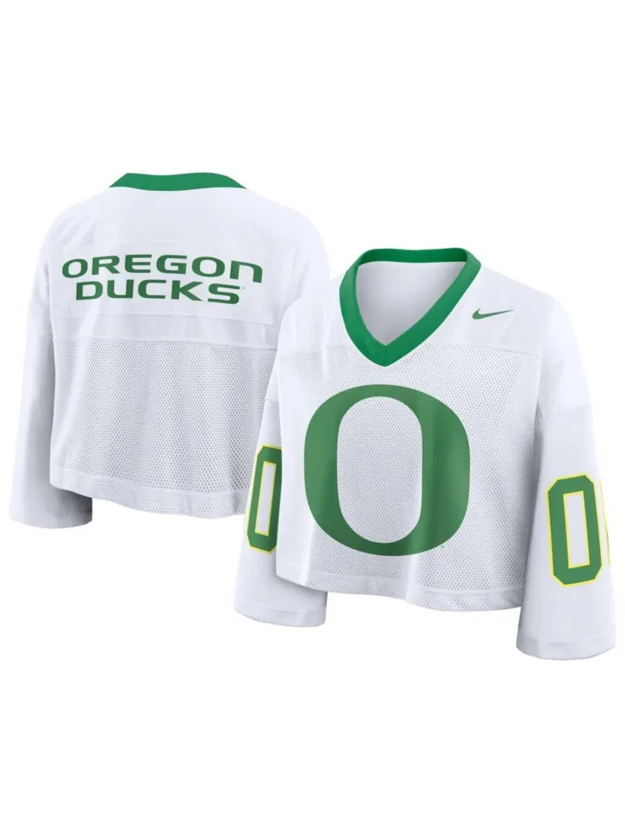 Футболка-джерси с принтом, с коротким рукавом, Oregon Ducks Oversized Logo Cropped Fashion Jersey