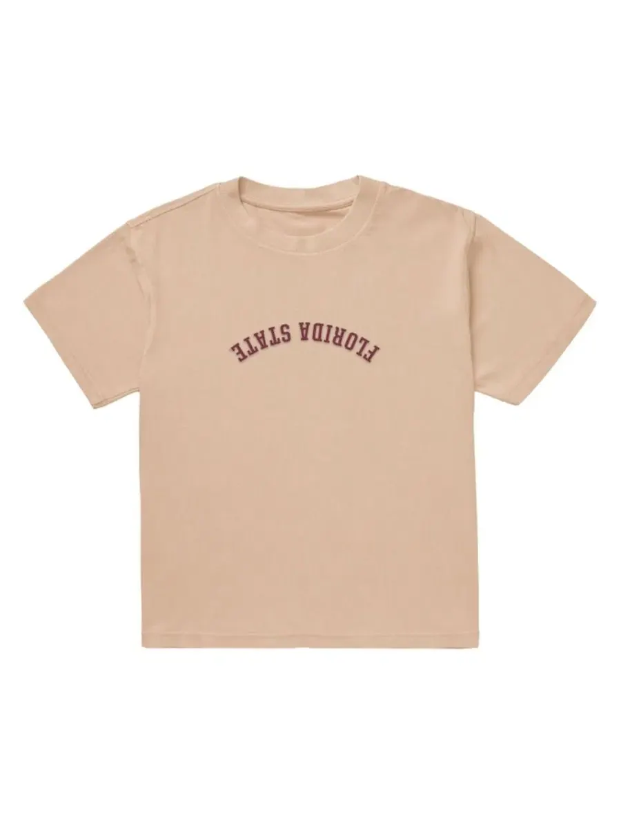 Футболка с вышивкой Upside Down Embroidered Uscape Apparel — изображение 2 из 2, бежевый