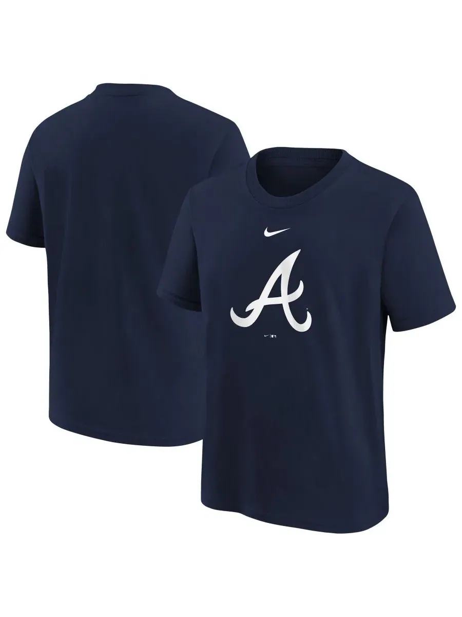 Футболка с длинным рукавом с принтом логотипа Atlanta Braves Nike