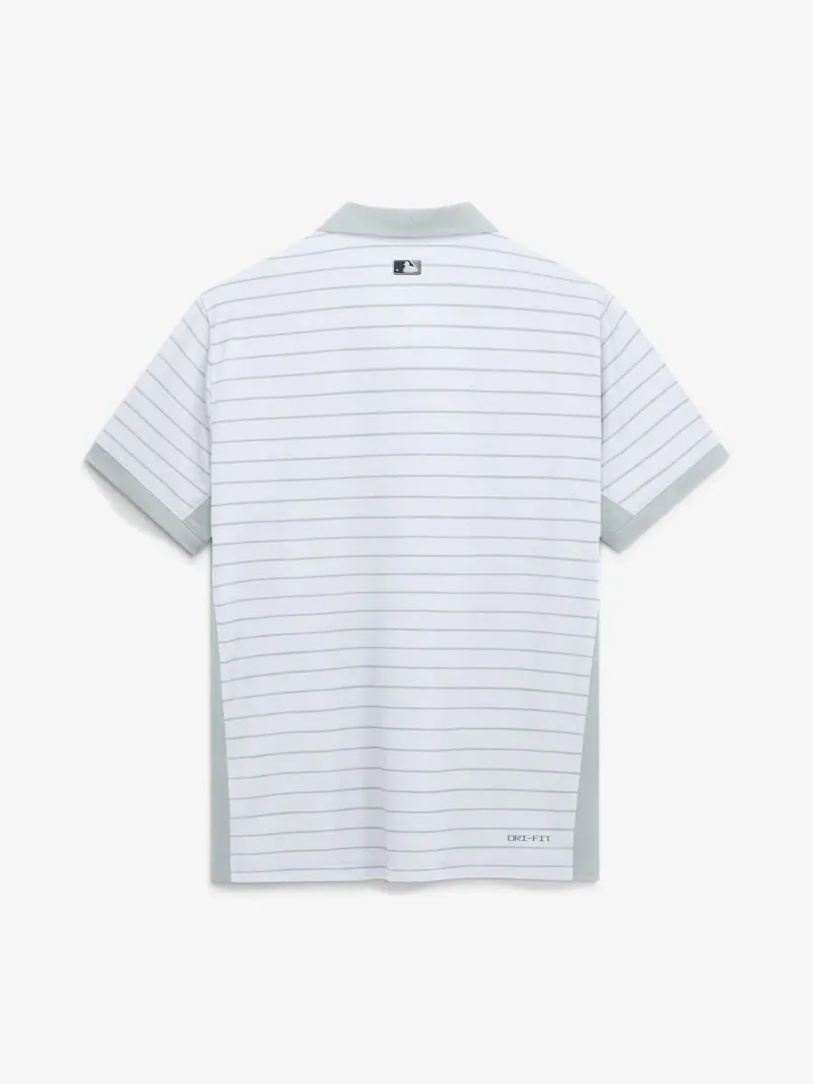 Мужская поло-рубашка New York Yankees Authentic Collection Striped Victory Dri-FIT Nike — изображение 2 из 2, белый