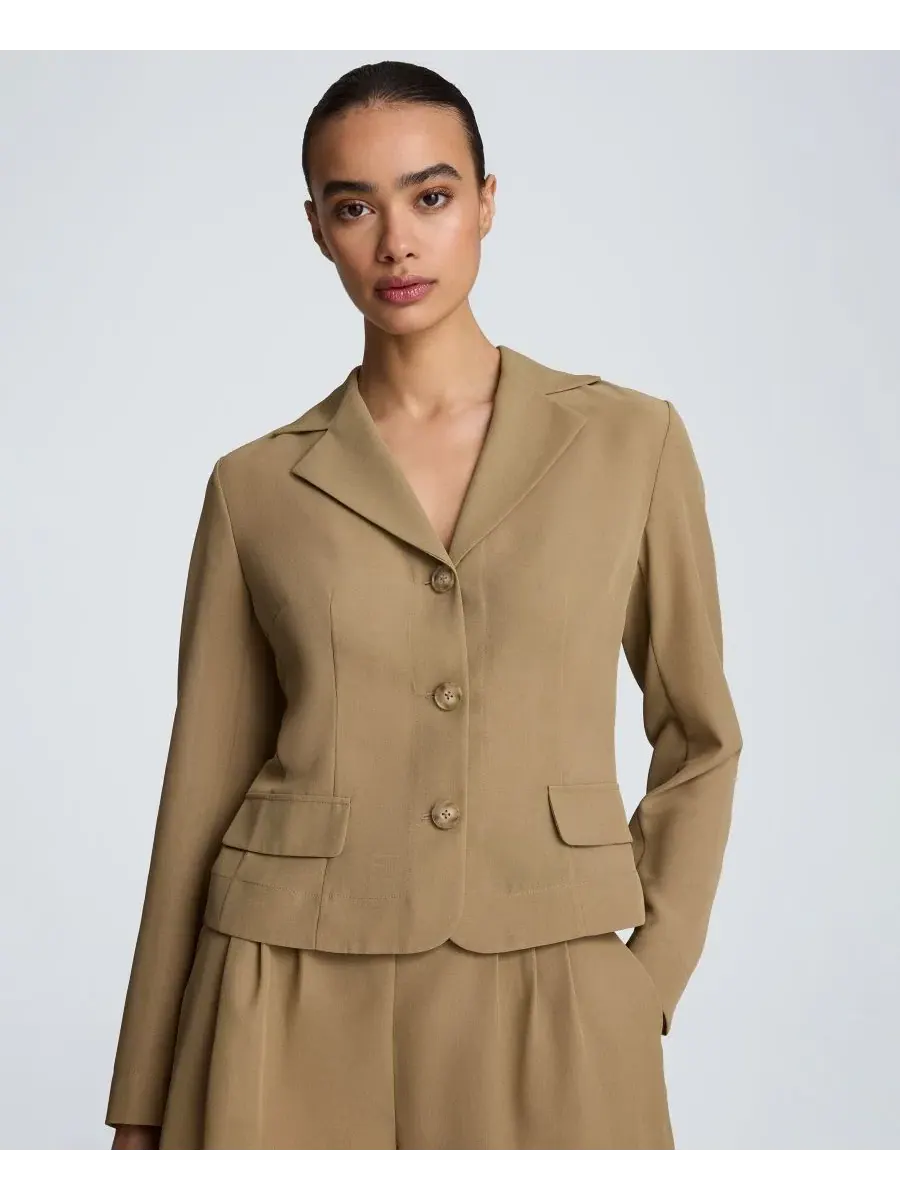 Блейзер из органзы с лацканами Kenneth Cole, Moss Taupe