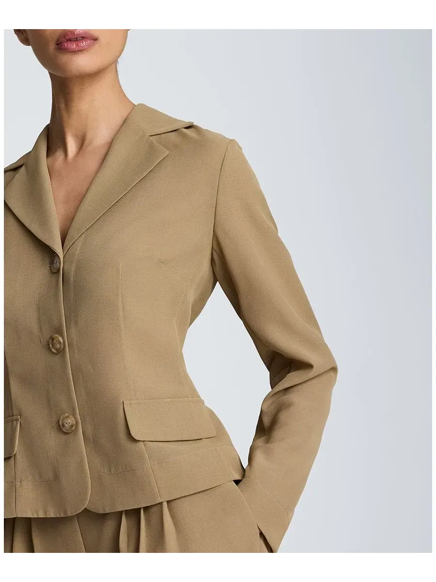 Блейзер из органзы с лацканами Kenneth Cole, Moss Taupe — изображение 4 из 10