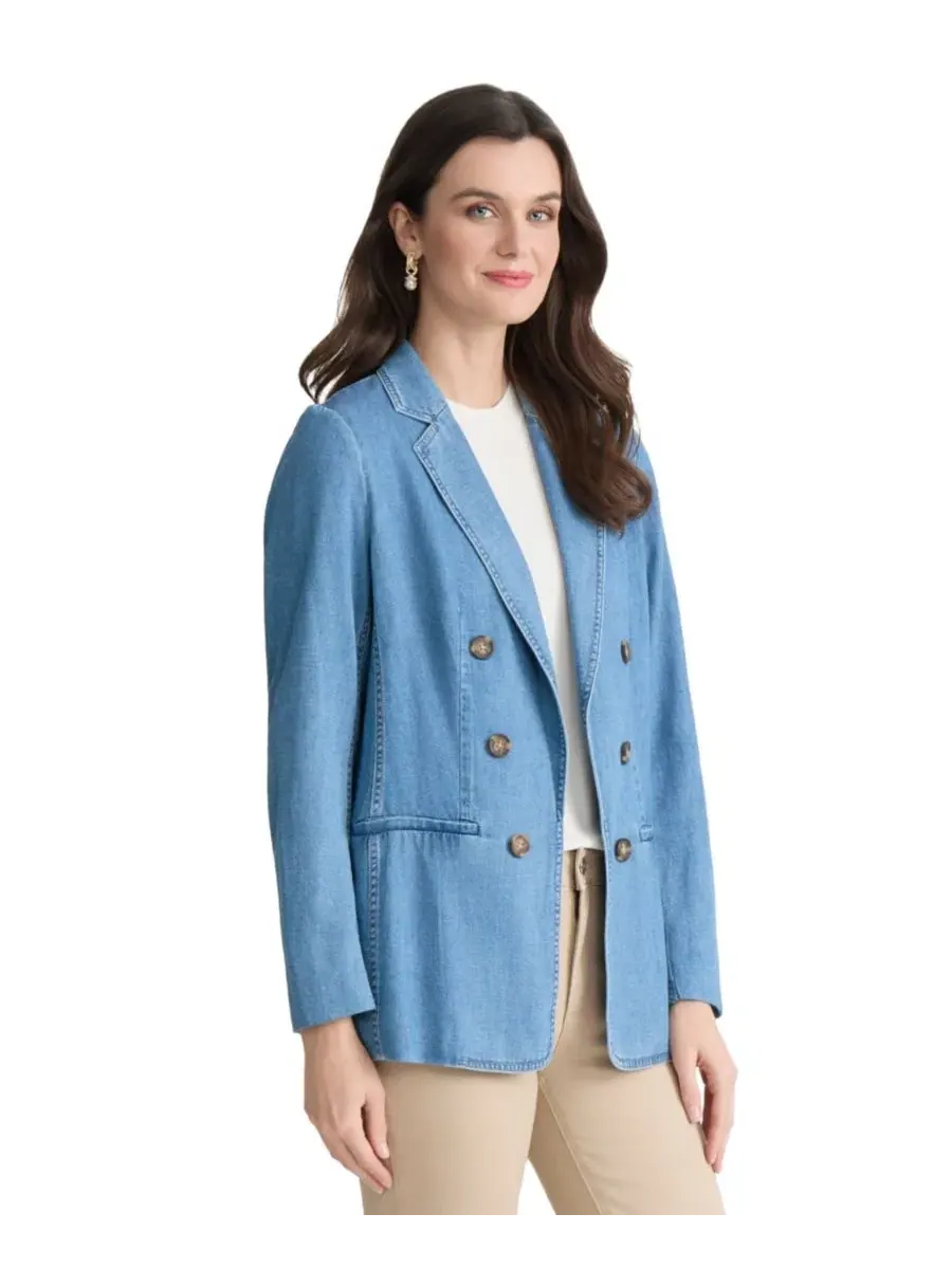 Блейзер без подкладки с открытым передом, модель Faux Double Breasted Jones New York, Phoenix Wash