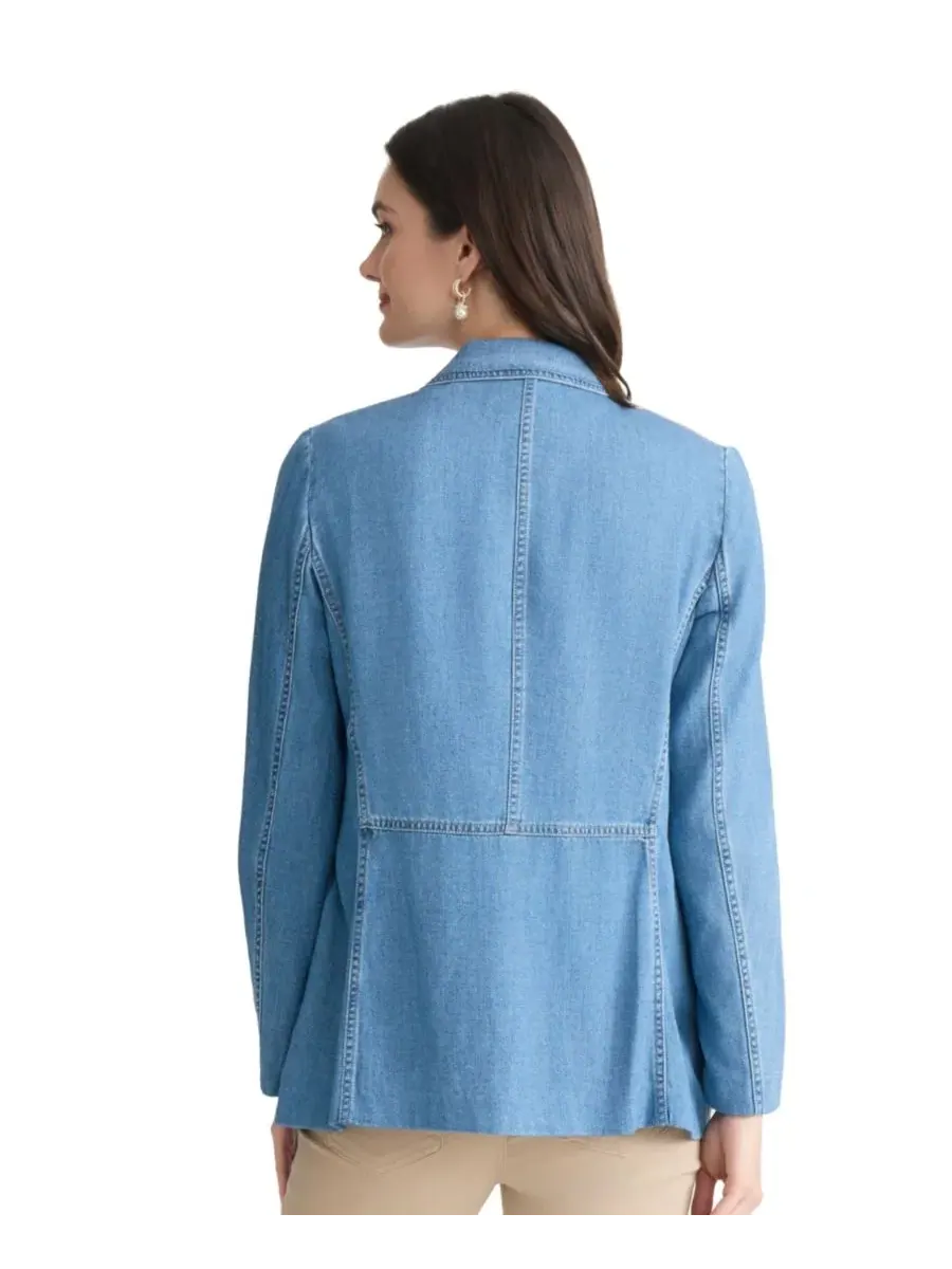 Блейзер без подкладки с открытым передом, модель Faux Double Breasted Jones New York, Phoenix Wash — изображение 3 из 3