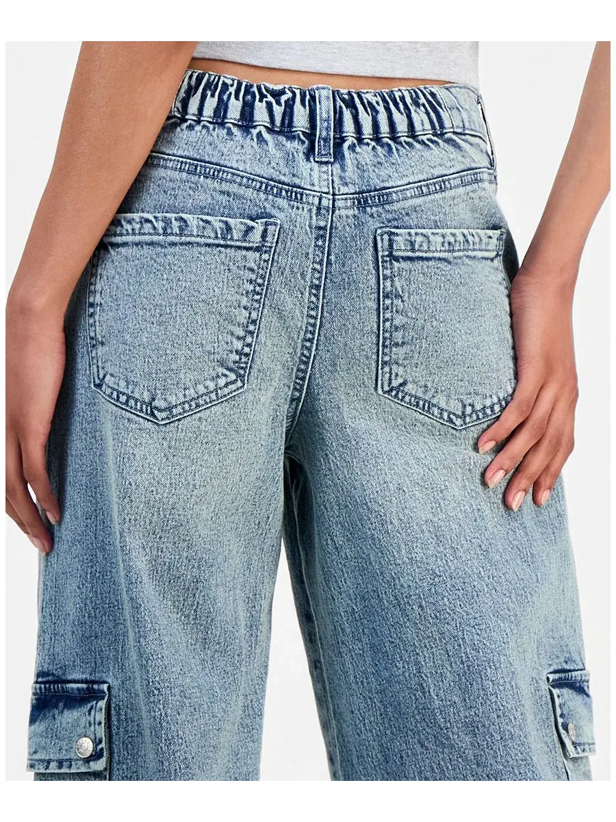 Джинсы с широкой штаниной и карго-карманами, модель Mid-Rise Wide-Leg Cargo Celebrity Pink, Penora — изображение 10 из 11