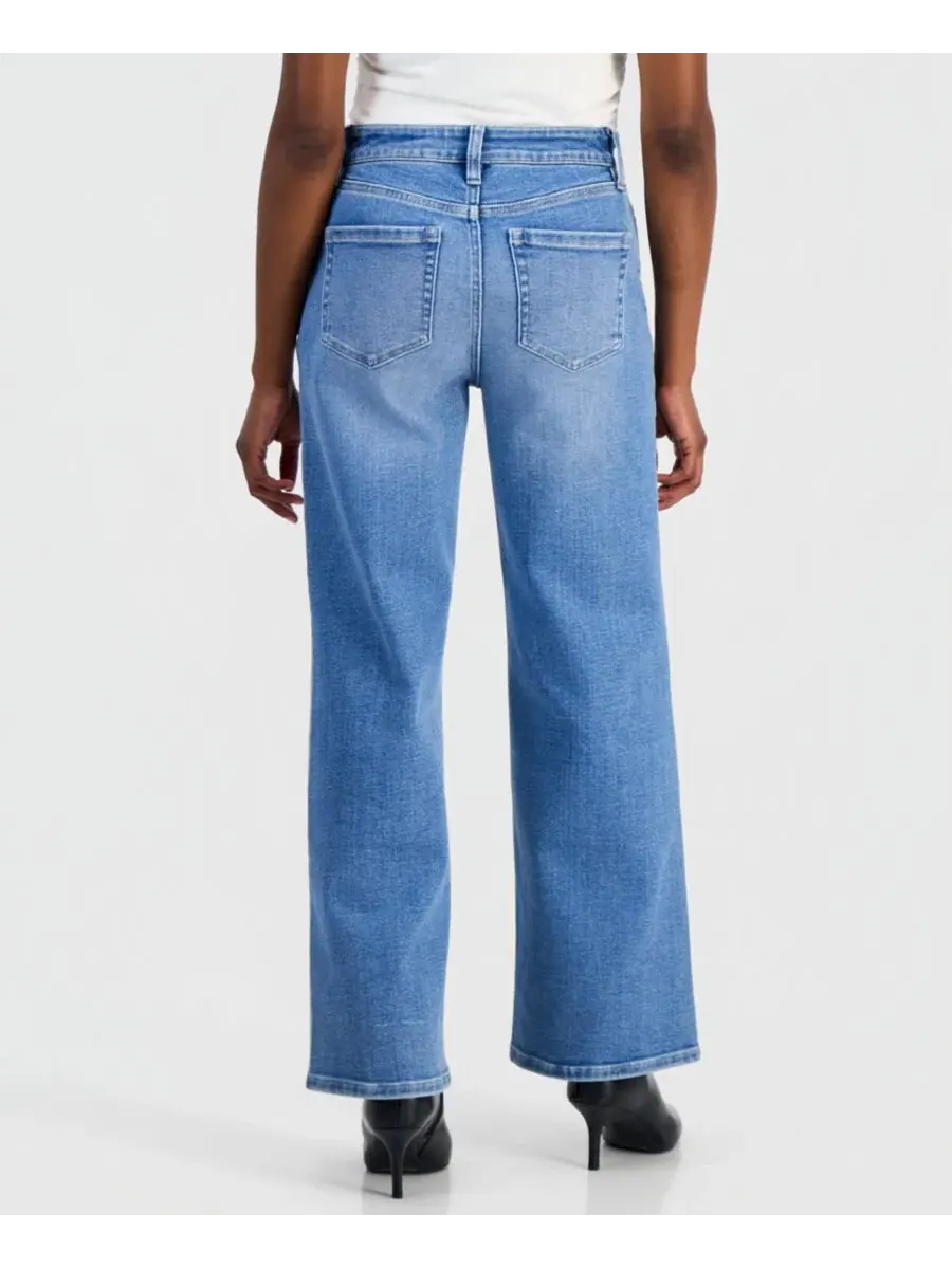 Джинсы с высокой посадкой и широкими штанинами, Petite High-Rise Wide-Leg Jeans I.N.C — изображение 3 из 8