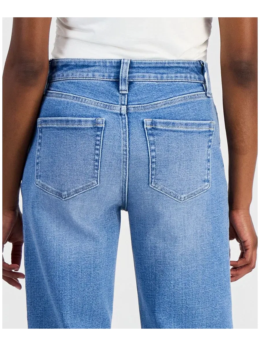 Джинсы с высокой посадкой и широкими штанинами, Petite High-Rise Wide-Leg Jeans I.N.C — изображение 4 из 8