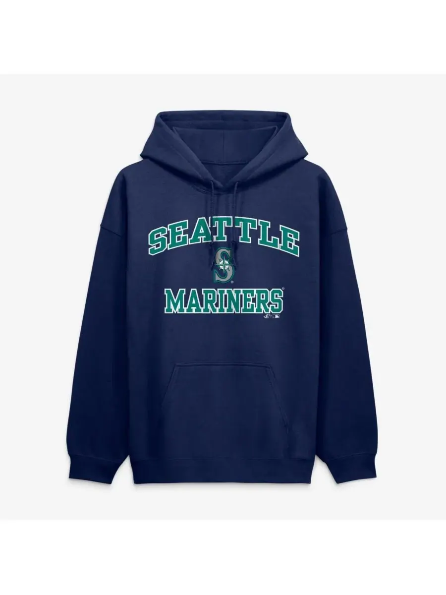 Мужская толстовка Seattle Mariners Heart Soul темно-синего цвета Logo Athletic