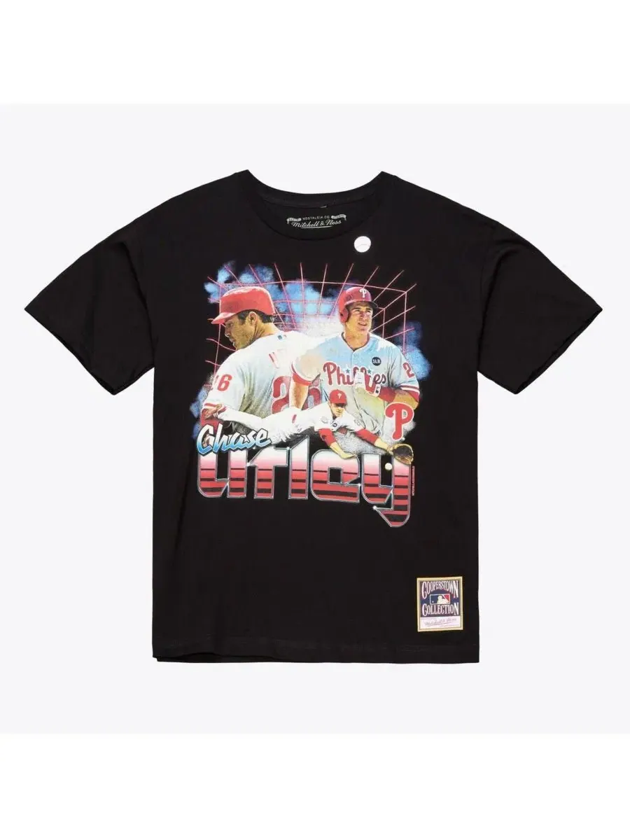 Мужская черная футболка Chase Utley Philadelphia Phillies Legendary Collage Player Mitchell & Ness