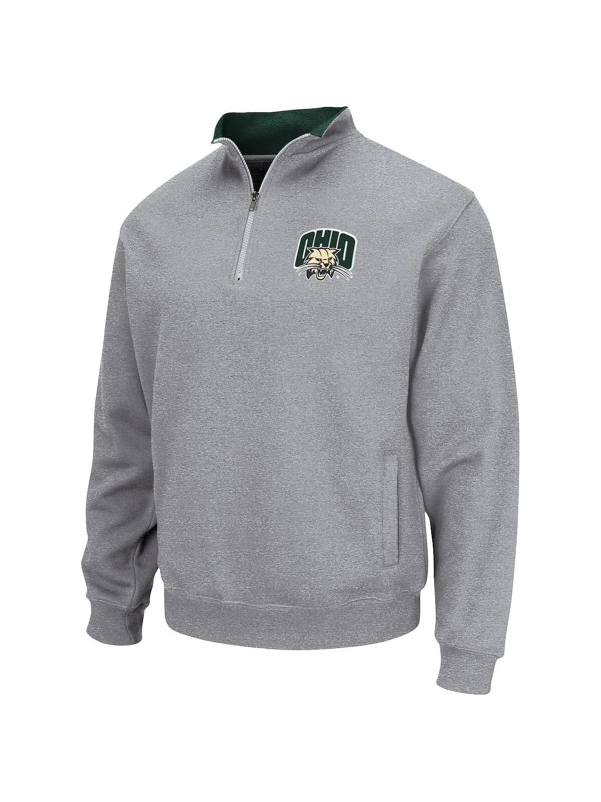 Мужская серая куртка ohio bobcats tortugas team logo с молнией на четверть с логотипом Colosseum — изображение 3 из 4, серый