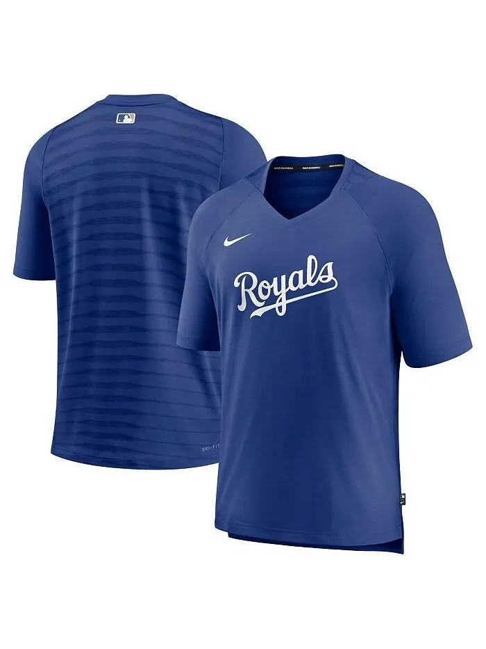 Мужская футболка Royal Kansas City Royals Authentic Collection Pregame Raglan Performance с