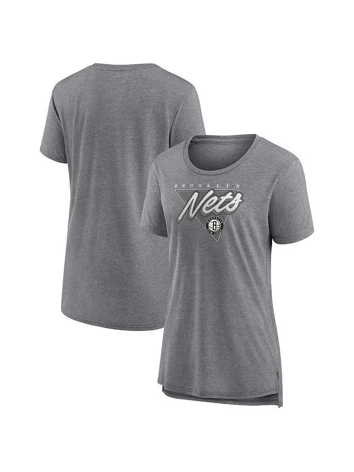Женская серая футболка с логотипом Brooklyn Nets True Classics Tri-Blend Fanatics