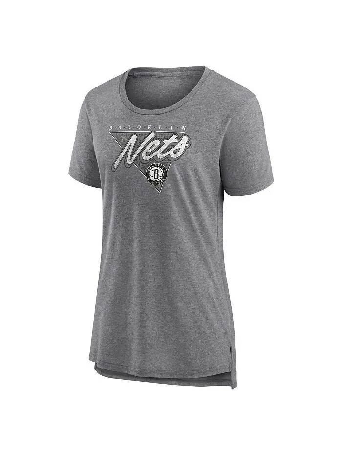 Женская серая футболка с логотипом Brooklyn Nets True Classics Tri-Blend Fanatics — изображение 3 из 4, серый