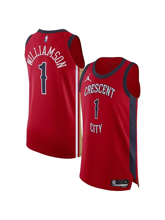 Мужская автентичная футболка New Orleans Pelicans Зиона Уильямсона в красном цвете - Association