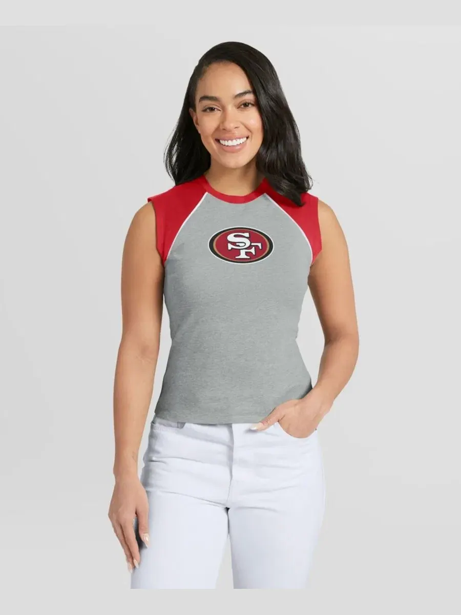 Женский топ-реглан с кропом San Francisco 49ers WEAR by Erin Andrews