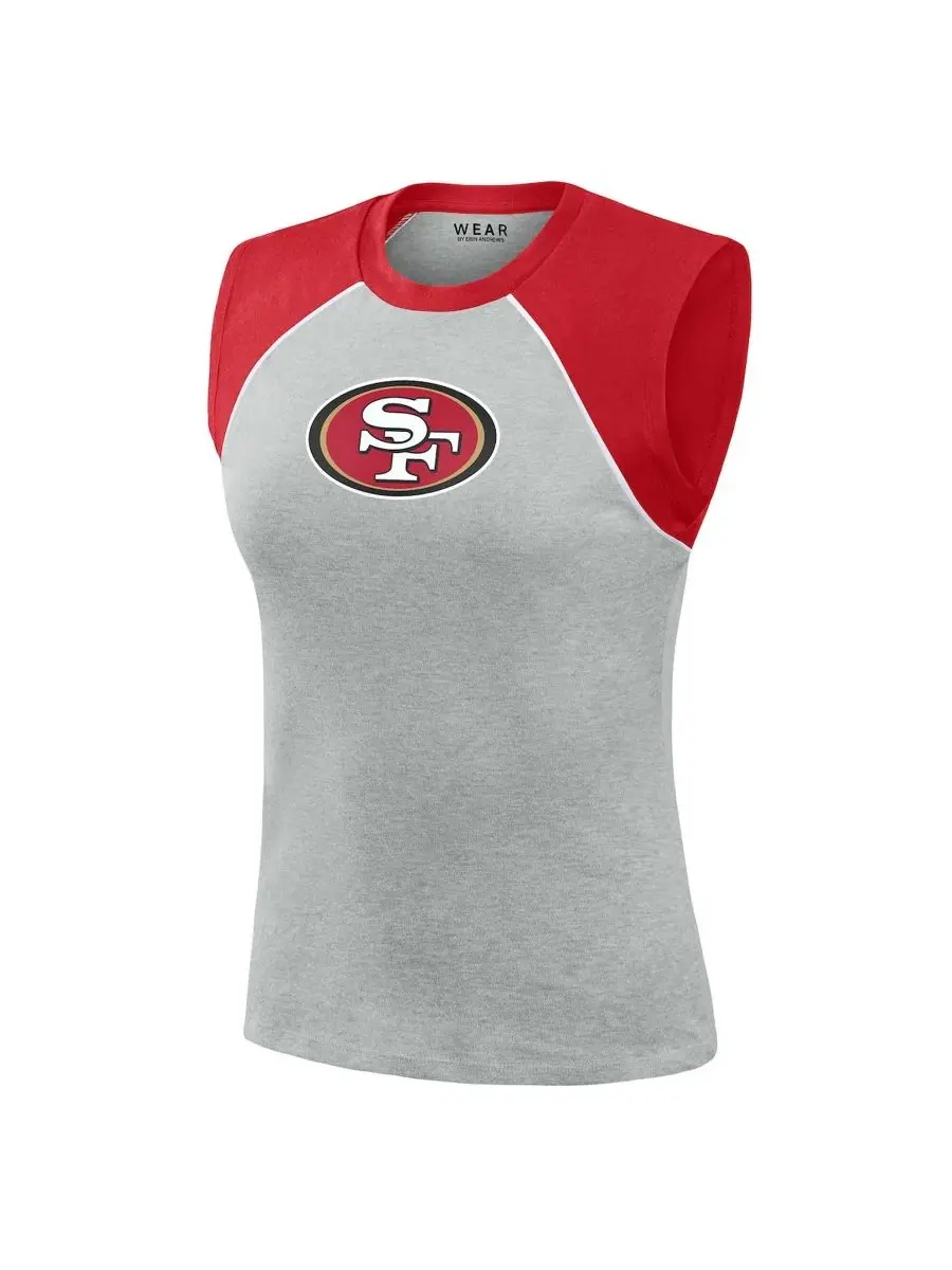 Женский топ-реглан с кропом San Francisco 49ers WEAR by Erin Andrews — изображение 2 из 4, серый