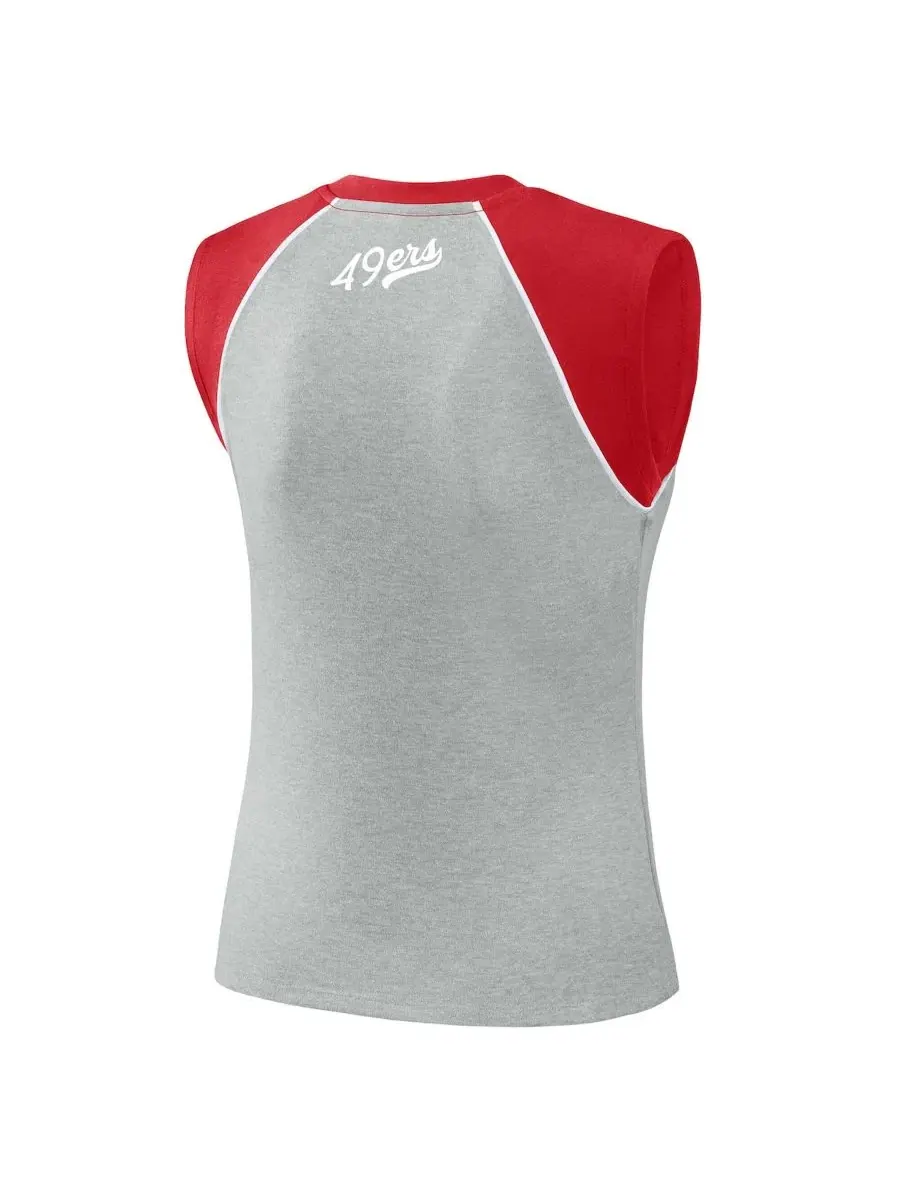 Женский топ-реглан с кропом San Francisco 49ers WEAR by Erin Andrews — изображение 3 из 4, серый