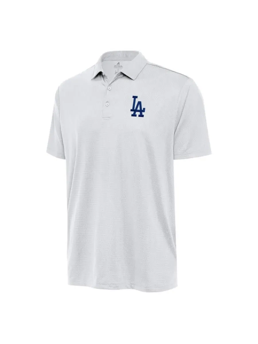 Поло мужское с геометрическим принтом Eclipse Los Angeles Dodgers Antigua — изображение 2 из 3, белый