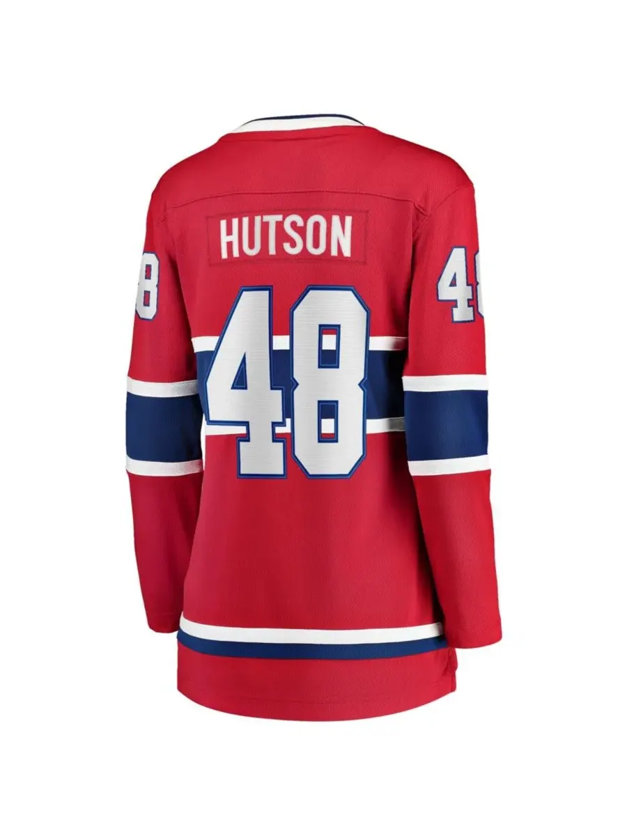 Женская хоккейная джерси Lane Hutson Red Montreal Canadiens Home Breakaway Fanatics — изображение 2 из 3, красный