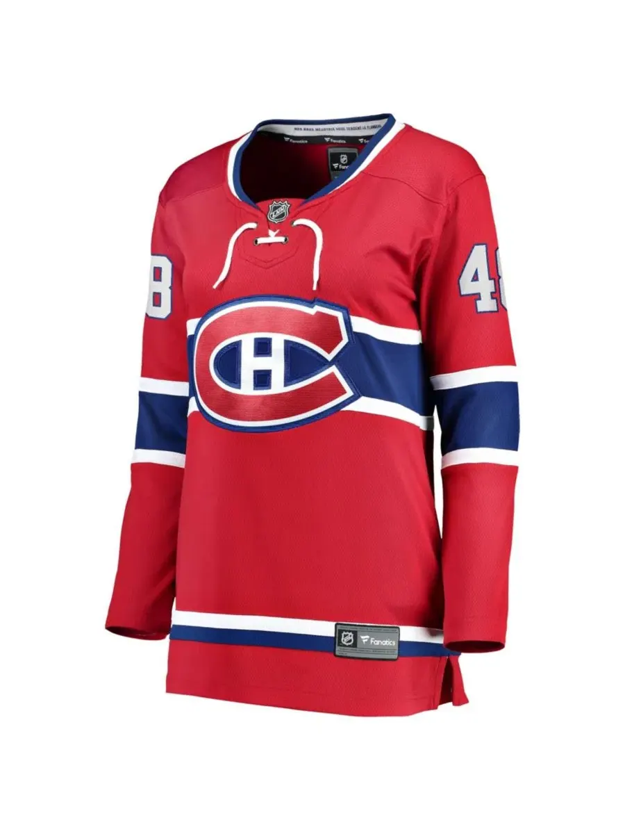 Женская хоккейная джерси Lane Hutson Red Montreal Canadiens Home Breakaway Fanatics — изображение 3 из 3, красный