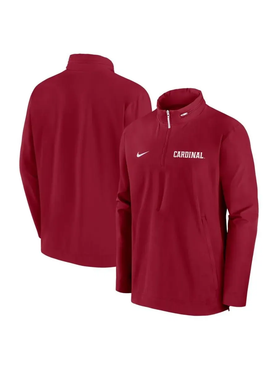 Мужская куртка Cardinal Stanford Cardinal Sideline Coaches с застежкой-молнией на четверть длины