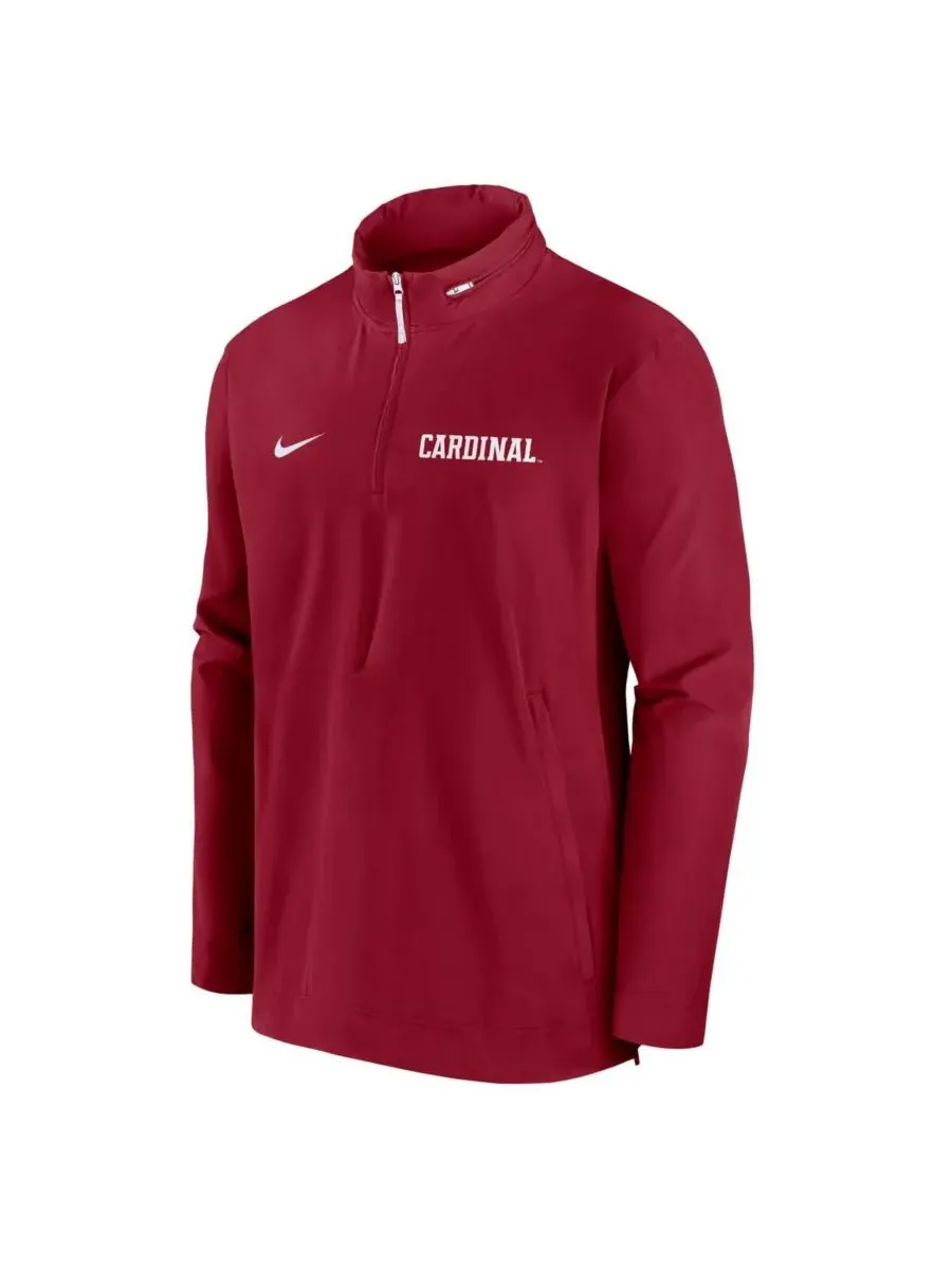 Мужская куртка Cardinal Stanford Cardinal Sideline Coaches с застежкой-молнией на четверть длины — изображение 3 из 4, белый