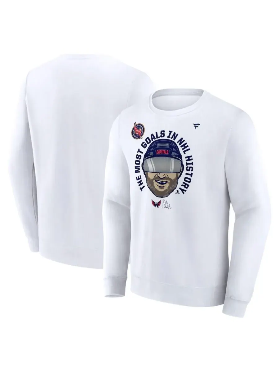 Fanatics Мужская белая толстовка Alexander Ovechkin Washington Capitals NHL All-Time Best Goorser