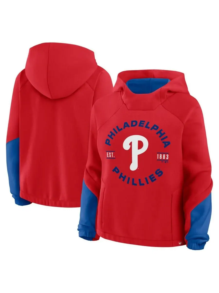 Fanatics Женская красная толстовка с капюшоном Philadelphia Phillies Oversized Time to Win