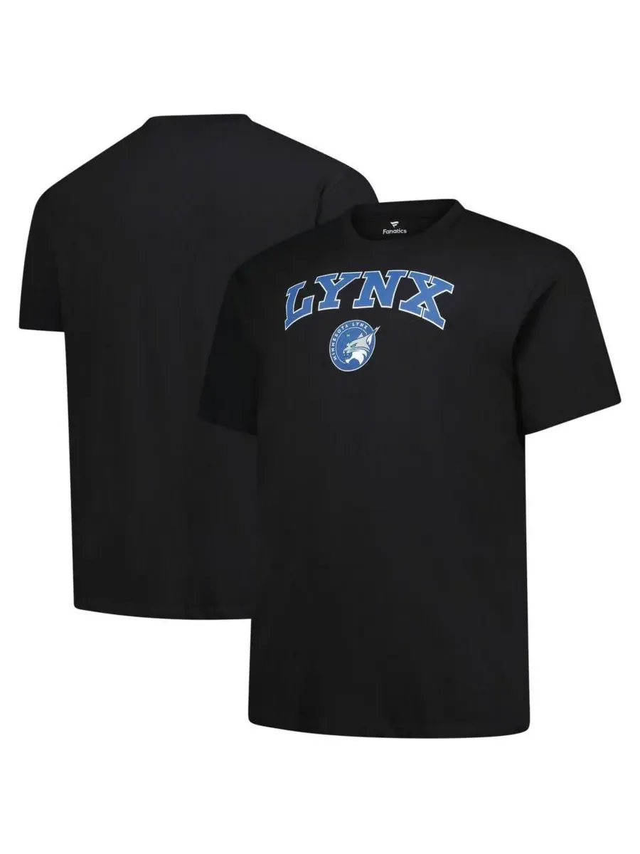 Fanatics Мужская черная футболка с большим высоким арочным логотипом Minnesota Lynx