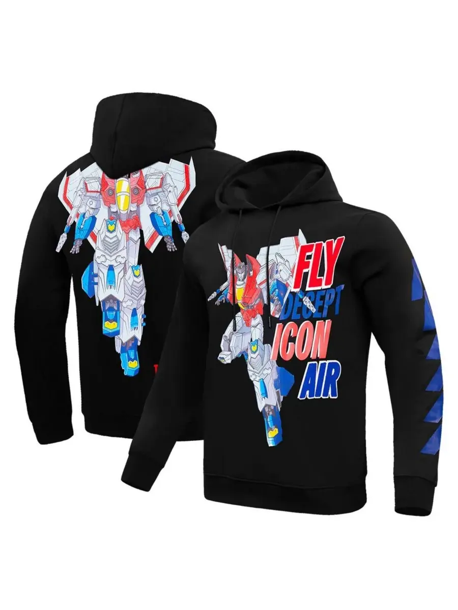 Freeze Max Мужская и женская черная толстовка с капюшоном Transformers Decepticon Air Pullover